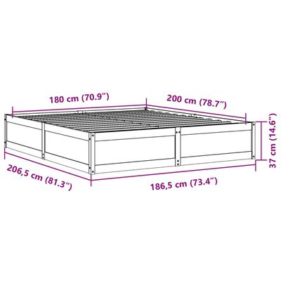 vidaXL Cama sin colchón madera maciza de pino marrón cera 180x200 cm