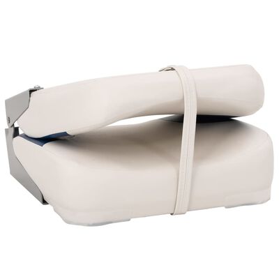 vidaXL Asientos plegables de barco 2 uds azul y blanco 41x36x48 cm