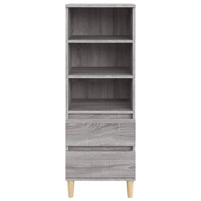 vidaXL Aparador alto madera contrachapada gris Sonoma 40x36x110 cm