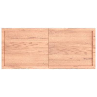 vidaXL Encimera baño madera maciza tratada marrón claro 140x60x(2-6)cm