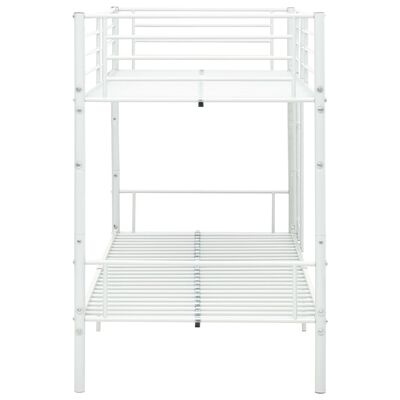 vidaXL Cama litera de metal blanca 90x200 cm