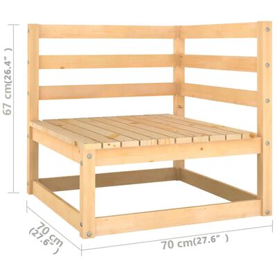 vidaXL Juego de muebles de jardín 10 pzas y cojines madera maciza pino