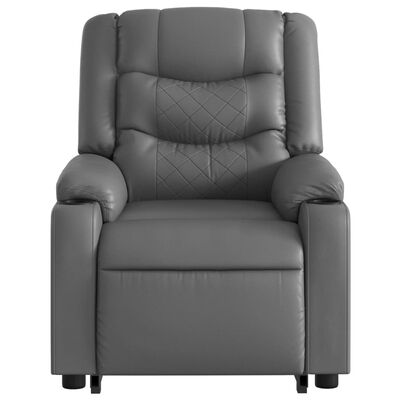 vidaXL Sillón reclinable de masaje de pie cuero artificial gris