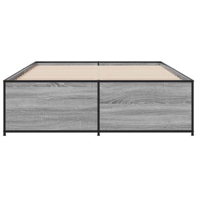 vidaXL Estructura cama madera ingeniería metal gris Sonoma 120x190 cm