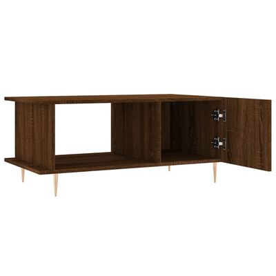 vidaXL Mesa de centro madera contrachapada roble marrón 90x50x40 cm