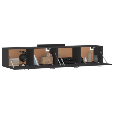 vidaXL Armarios de pared 2 uds contrachapada negro 100x36,5x35 cm