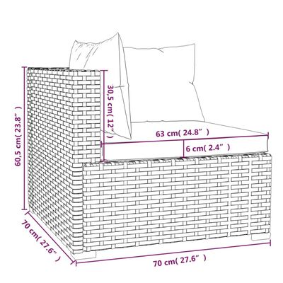 vidaXL Set de muebles de jardín 13 pzas y cojines ratán sintético gris