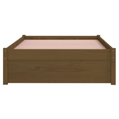 vidaXL Estructura de cama madera maciza marrón miel 90x190 cm