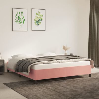 vidaXL Estructura de cama de terciopelo rosa 180x200 cm