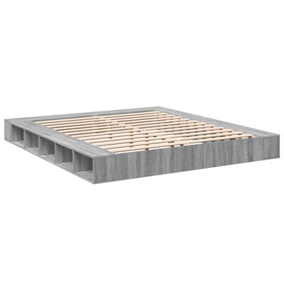 vidaXL Estructura de cama madera de ingeniería gris Sonoma 180x200 cm