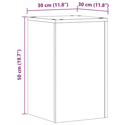 vidaXL Soportes de plantas 2 uds madera marrón roble 30x30x50 cm