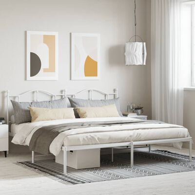 vidaXL Estructura de cama con cabecero metal blanca 200x200 cm