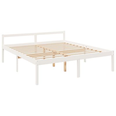 vidaXL Cama para personas mayores madera maciza pino blanca 200x200 cm