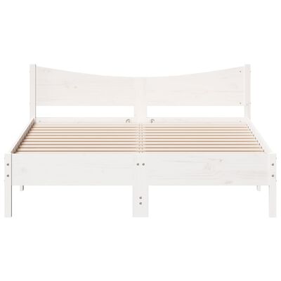 vidaXL Estructura de cama con cabecero madera de pino blanco 150x200cm