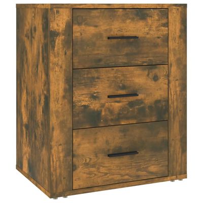 vidaXL Mesita de noche madera contrachapada roble ahumado 50x36x60 cm