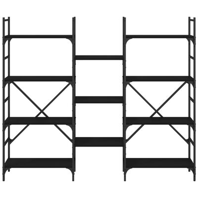 vidaXL Estantería madera de ingeniería negra 160x28,5x136,5 cm