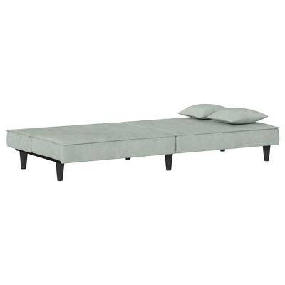 vidaXL Sofá cama de terciopelo gris claro