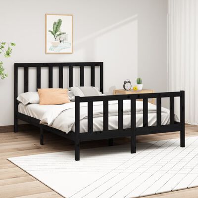 vidaXL Estructura de cama madera maciza de pino negro 120x200 cm