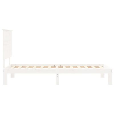 vidaXL Estructura de cama con cabecero madera maciza blanco 100x200 cm