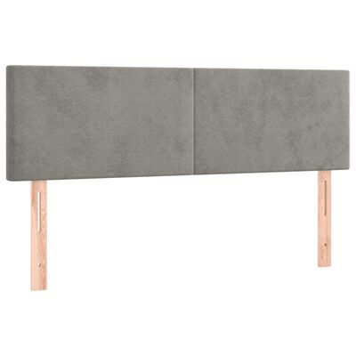 vidaXL Cabeceros 2 unidades terciopelo gris claro 72x5x78/88 cm