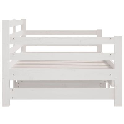 vidaXL Sofá cama extraíble madera maciza de pino blanco 2x(90x190) cm