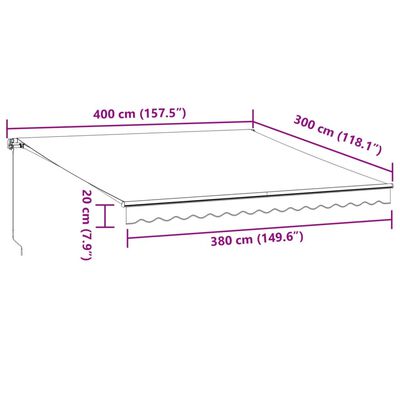 vidaXL Toldo retráctil automático marrón 400x300 cm