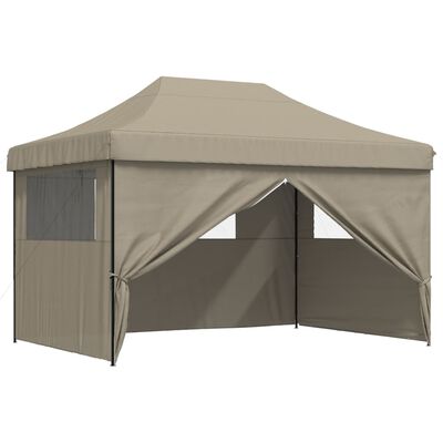 vidaXL Tienda de fiesta plegable Pop-Up con 4 paredes laterales taupe