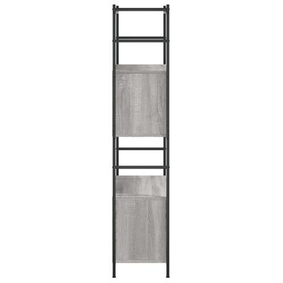 vidaXL Estantería hierro madera ingeniería gris Sonoma 80x30x145,5 cm