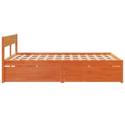 vidaXL Cama sin colchón madera maciza de pino marrón cera 160x200 cm