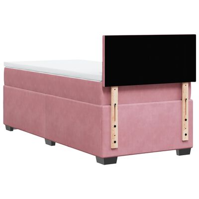 vidaXL Cama box spring con colchón terciopelo rosa 100x200 cm