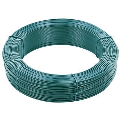 vidaXL Alambre de atar vallas acero verde ennegrecido 250 m 0,9/1,4 mm