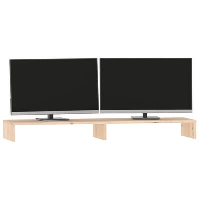 vidaXL Soporte para monitor madera maciza de pino 100x27x10 cm