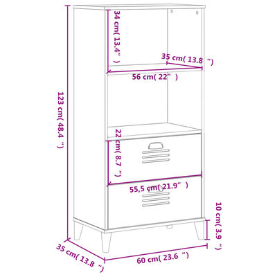 vidaXL Librería VIKEN madera de ingeniería negro 60x35x123 cm