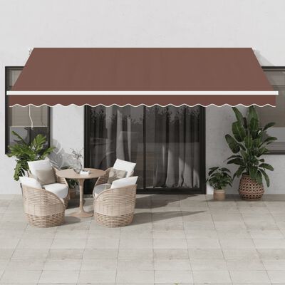 vidaXL Toldo retráctil manual marrón 450x300 cm