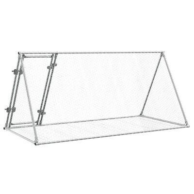 vidaXL Jaula para conejos acero galvanizado plateado 200x105x91 cm