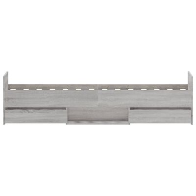 vidaXL Estructura de cama con cabecero piecero gris Sonoma 75x190 cm