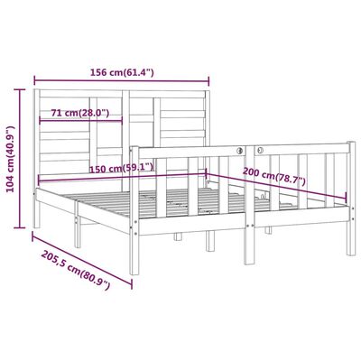 vidaXL Estructura de cama madera maciza 150x200 cm