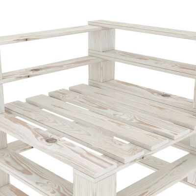 vidaXL Juego de muebles de palés para jardín 6 piezas madera blanco