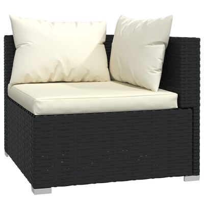 vidaXL Set de muebles de jardín 10 pzas cojines ratán sintético negro