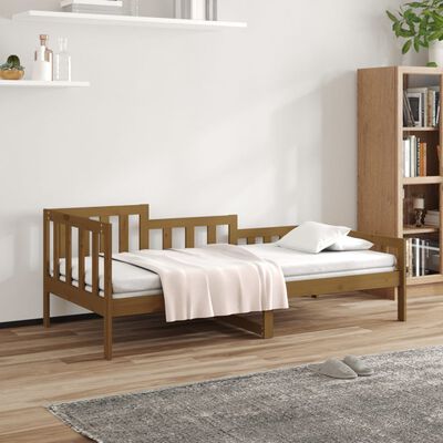 vidaXL Sofá cama de madera maciza de pino marrón miel 90x190 cm