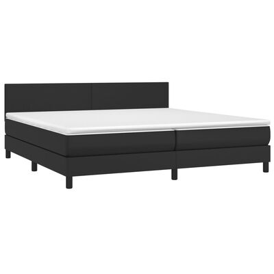 vidaXL Cama box spring con colchón cuero sintético negro 200x200 cm