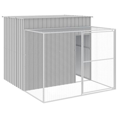 vidaXL Caseta perros corral acero galvanizado gris claro 214x253x181cm