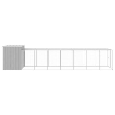 vidaXL Caseta perros corral acero galvanizado gris claro 214x865x181cm