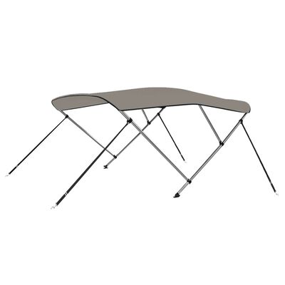 vidaXL Toldo bimini de 3 arcos gris 183x196x137 cm