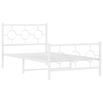 vidaXL Estructura cama sin colchón con estribo metal blanco 100x200 cm