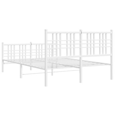 vidaXL Estructura cama sin colchón con estribo metal blanco 140x200 cm