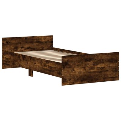 vidaXL Estructura de cama sin colchón madera roble ahumado 90x190 cm