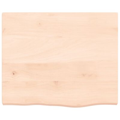 vidaXL Encimera de baño madera maciza sin tratar 60x50x(2-4) cm