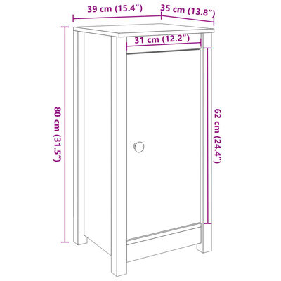 vidaXL Aparadores 2 uds madera maciza de pino negro 39x35x80 cm