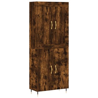 vidaXL Aparador alto madera contrachapada roble ahumado 69,5x34x180 cm